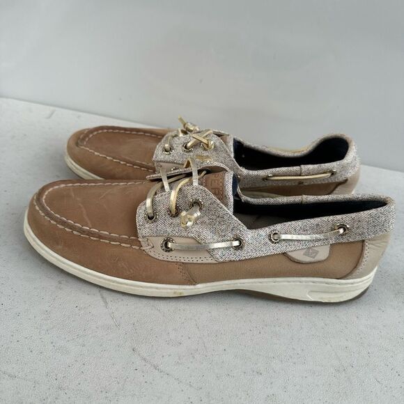 Sperry Top Sider Women's RoseFish Boat Shoe Size 8.5 Gold Metallic Brown Leather - Picture 4 of 8
